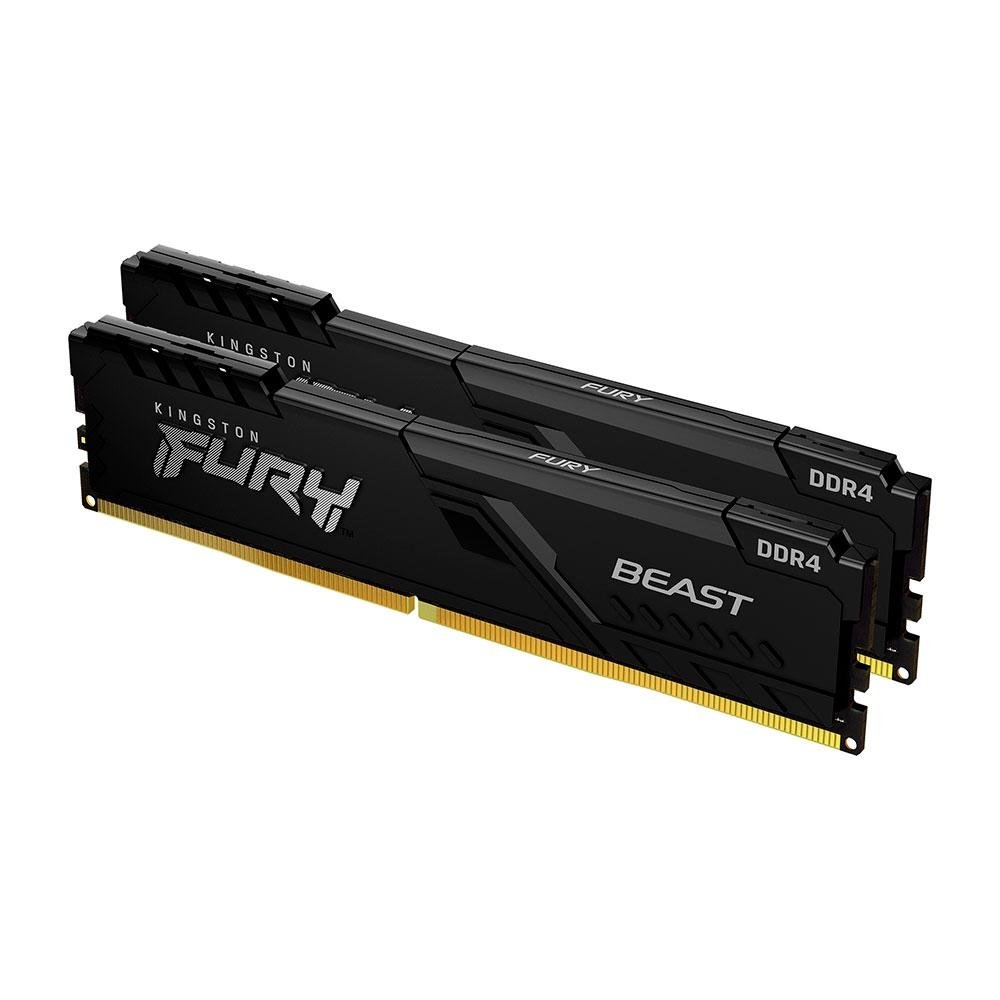 Memória RAM Kingston Fury Beast, 64GB (2x32GB), 3200MHz, DDR4, CL16, Preto - KF432C16BBK2/64 Memória RAM Kingston Fury Beast, 64GB (2x32GB), 3200MHz, DDR4, CL16, Preto - KF432C16BBK2/64