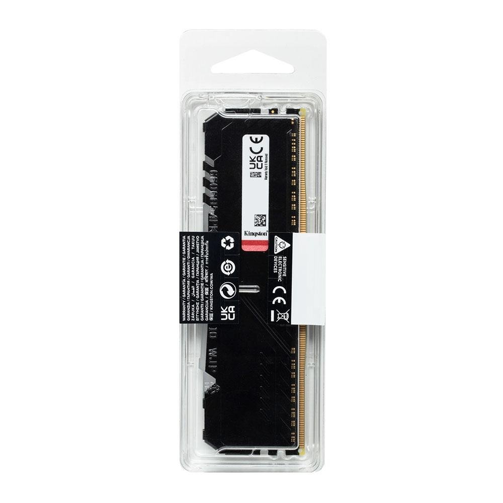 Memória RAM Kingston Fury Beast, RGB, 8GB, 3200MHz, DDR4, CL16, Preto - KF432C16BBA/8