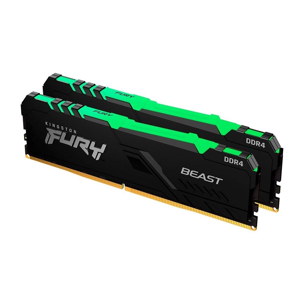 Kingston FURYBEAST DDR4 RGB 3600hz 2枚セット Memória Kingston Fury Beast, RGB, 16GB | KaBuM!