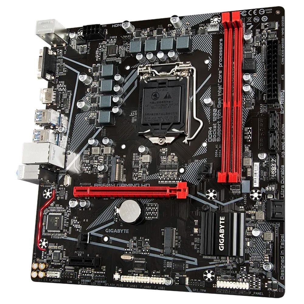 Imagem 4 de 5 do produto Placa-Mãe Gigabyte B560M Gaming HD, Intel LGA 1200, Micro ATX, RGB, Rev. 1.0, Preto - B560M GAMING HD