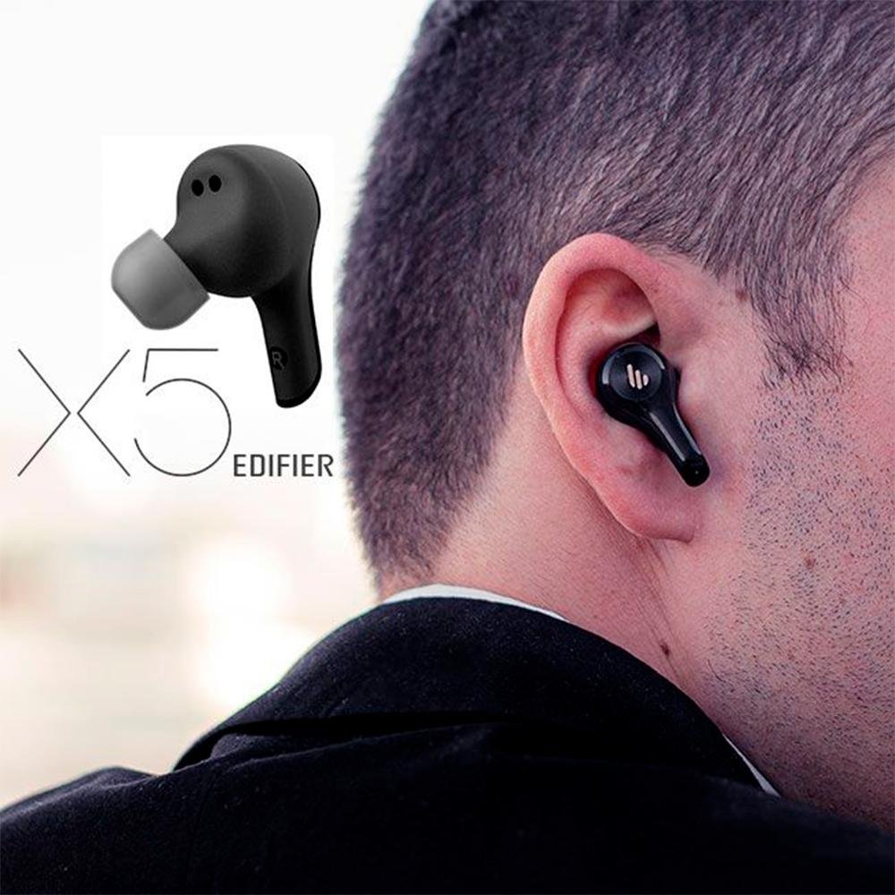 Fone de Ouvido Edifier TWS X5, Bluetooth, Microfone Duplo, Estojo  Recarregável, Ergonômico, Resistente à Água, Preto - X5 | KaBuM!