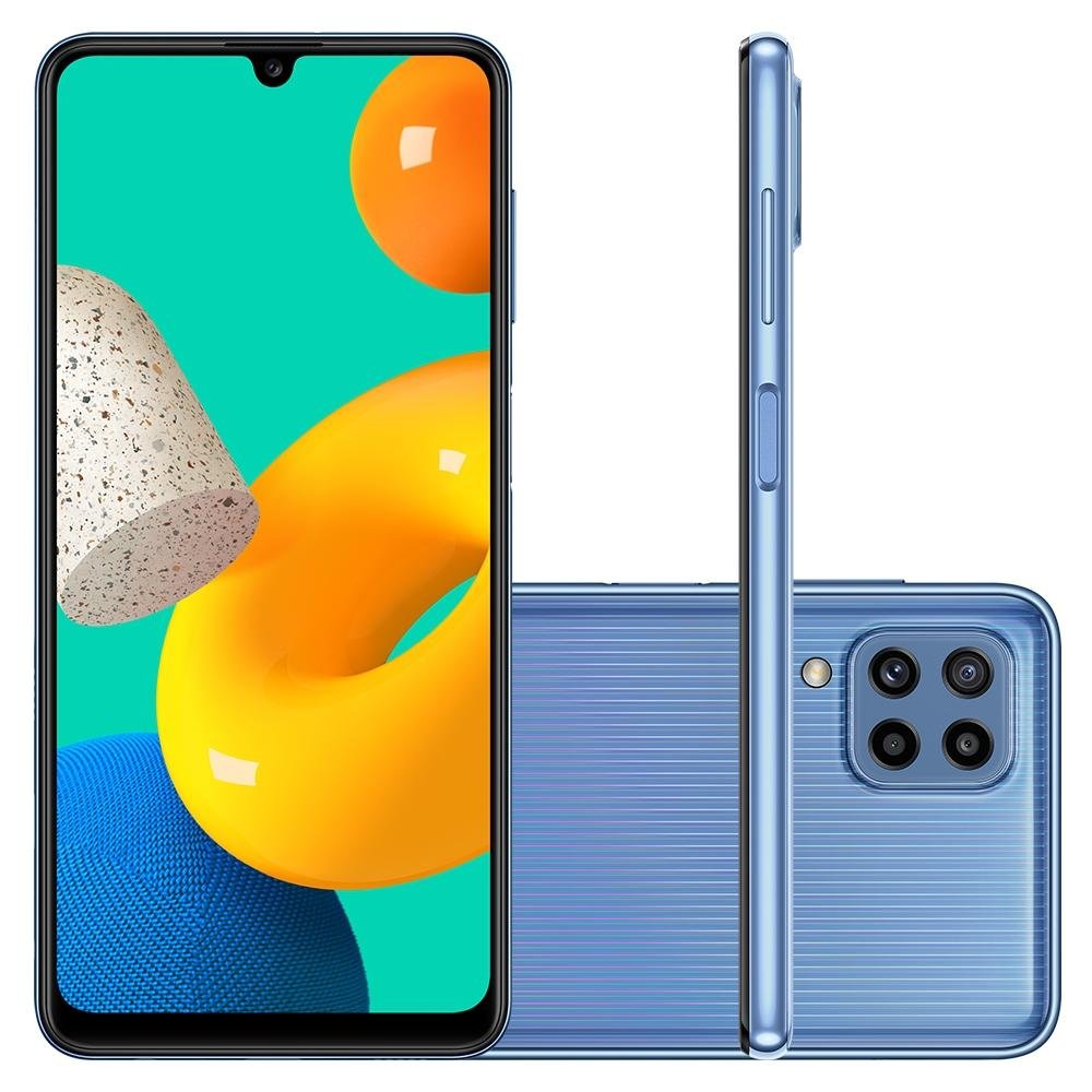 Smartphone Samsung Galaxy M32, 128GB, 6GB RAM, Câmera Quádrupla 64MP, Tela Infinita 6.4, Azul - SM-M325FLBRZTO