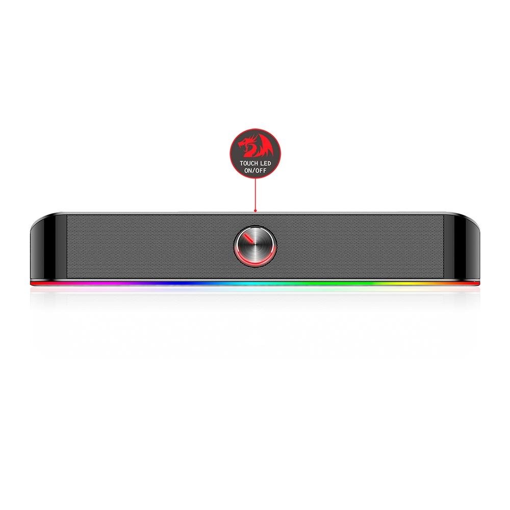 Soundbar Gamer Redragon Adiemus, 6W RMS, RGB, USB, 150Hz/20KHz, Botão Touch, Preto - GS560 - view 6