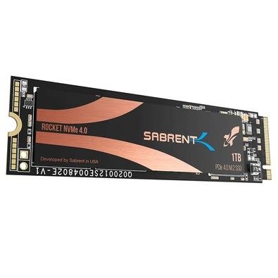 SSD Sabrent 1TB, M.2 2280 NVMe/PCIe, Leitura 5000MB/s, Gravação 4400MB/s, NAND 3D BiCS4 O Sabrent 1TB Rocket Nvme PCIe 4.0 M.2 2280 Interno SSD Extr