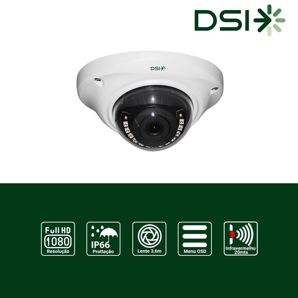 Câmera de Segurança DSI Dome, 4 em 1, Multi Tecnologias, Full HD, IR40, Branco - DFVM-236IR - view 4