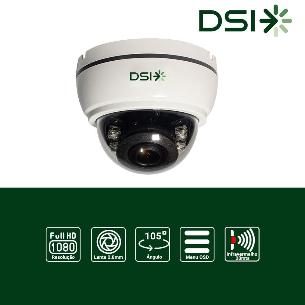 Câmera de Seguranca DSI Dome, 4 em 1, Multi Tecnologias, IR20, Full HD, 1080p, Branco - DPV-22812IR - view 5