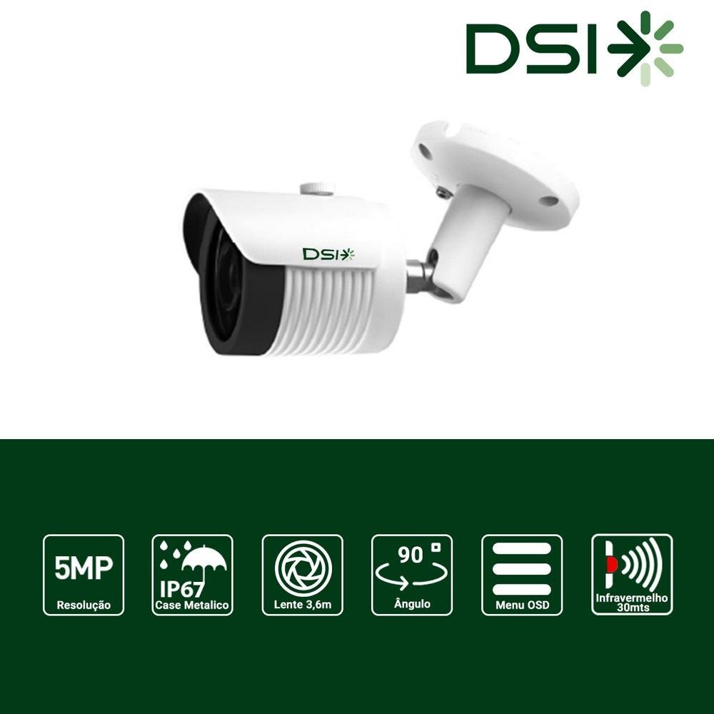 Câmera de Segurança DSI Dome Digital Bullet, 4 em 1, Multi Tecnologias, Full HD, IR30, IP67, Branco - DFBH-5136HN - view 4