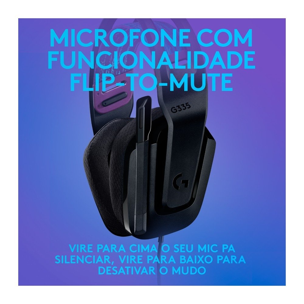 Headset Gamer ( Balão.info) G335, 3.5mm para PC/PlayStation/( Balão.info)/Switch/Mobile, Driver 40mm, Arco Ajustável, Preto - 981-( Balão.info - foto 5