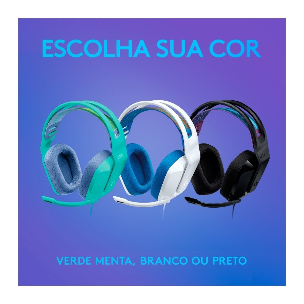 Headset Gamer ( Balão.info) G335, 3.5mm para PC/PlayStation/( Balão.info)/Switch/Mobile, Driver 40mm, Arco Ajustável, Preto - 981-( Balão.info - foto 7