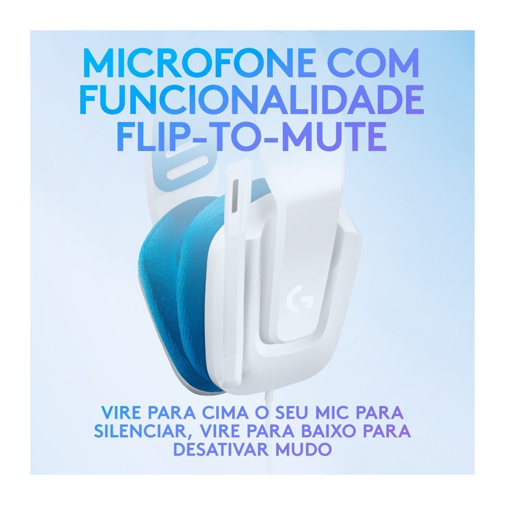 Headset Gamer ( Balão.info) G335, 3.5mm para PC/PlayStation/( Balão.info)/Switch/Mobile, Driver 40mm, Arco Ajustável, Branco - 981-( Balão.info - foto 5