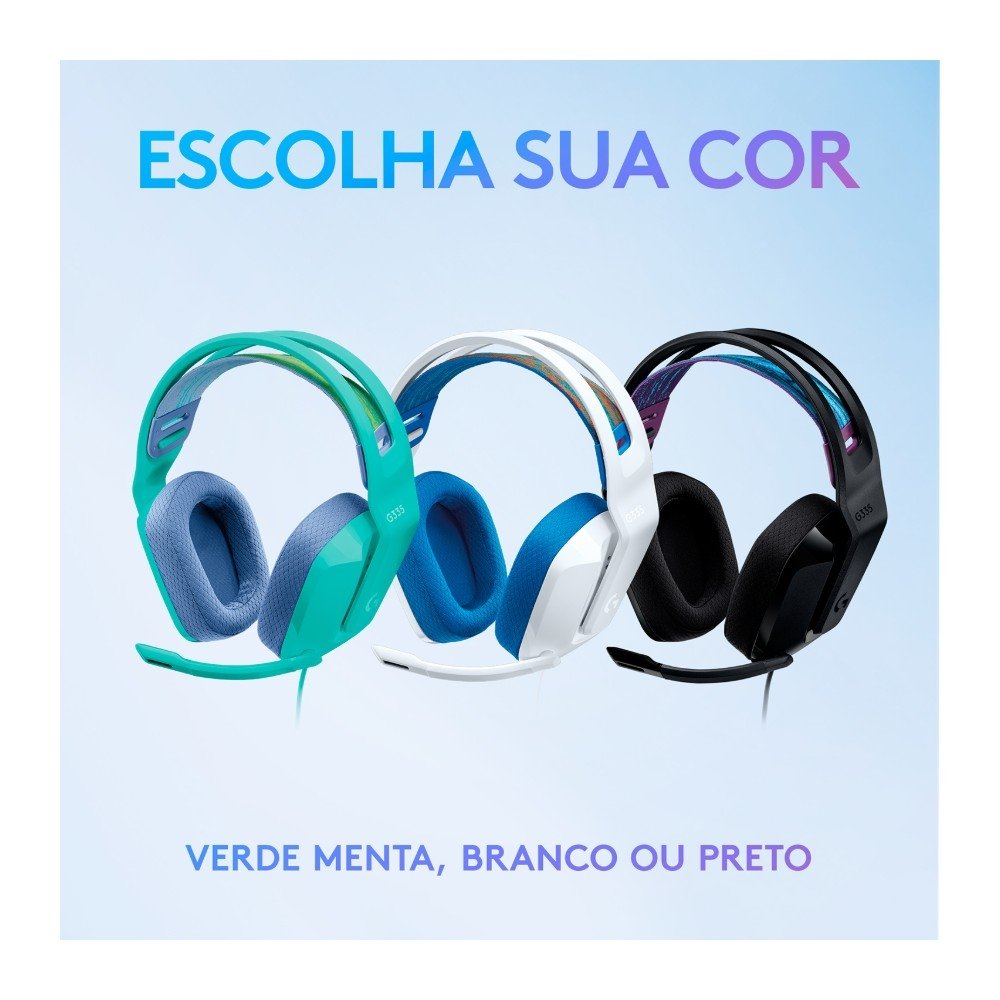 Headset Gamer ( Balão.info) G335, 3.5mm para PC/PlayStation/( Balão.info)/Switch/Mobile, Driver 40mm, Arco Ajustável, Branco - 981-( Balão.info - foto 7