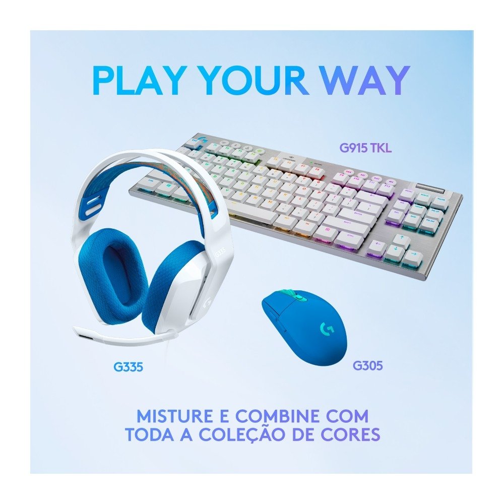 Headset Gamer ( Balão.info) G335, 3.5mm para PC/PlayStation/( Balão.info)/Switch/Mobile, Driver 40mm, Arco Ajustável, Branco - 981-( Balão.info - foto 8