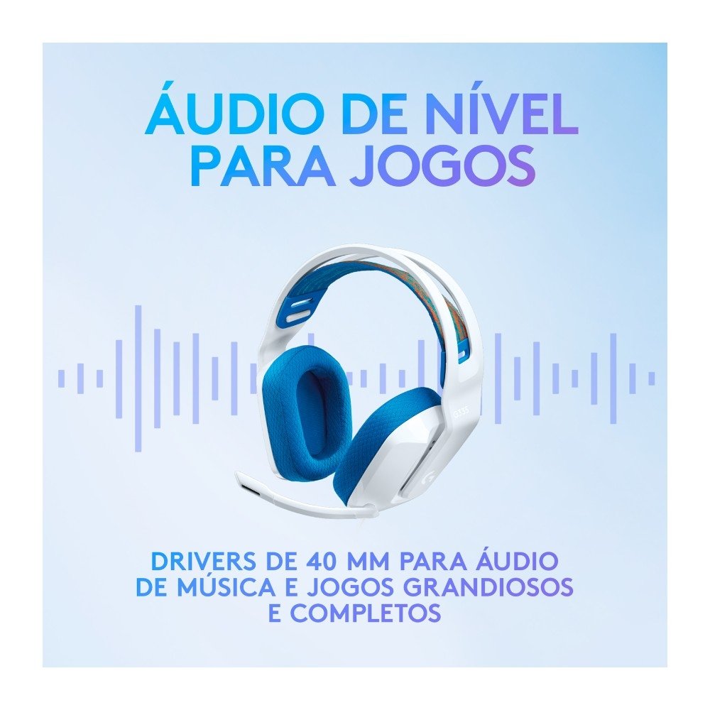 Headset Gamer ( Balão.info) G335, 3.5mm para PC/PlayStation/( Balão.info)/Switch/Mobile, Driver 40mm, Arco Ajustável, Branco - 981-( Balão.info - foto 10