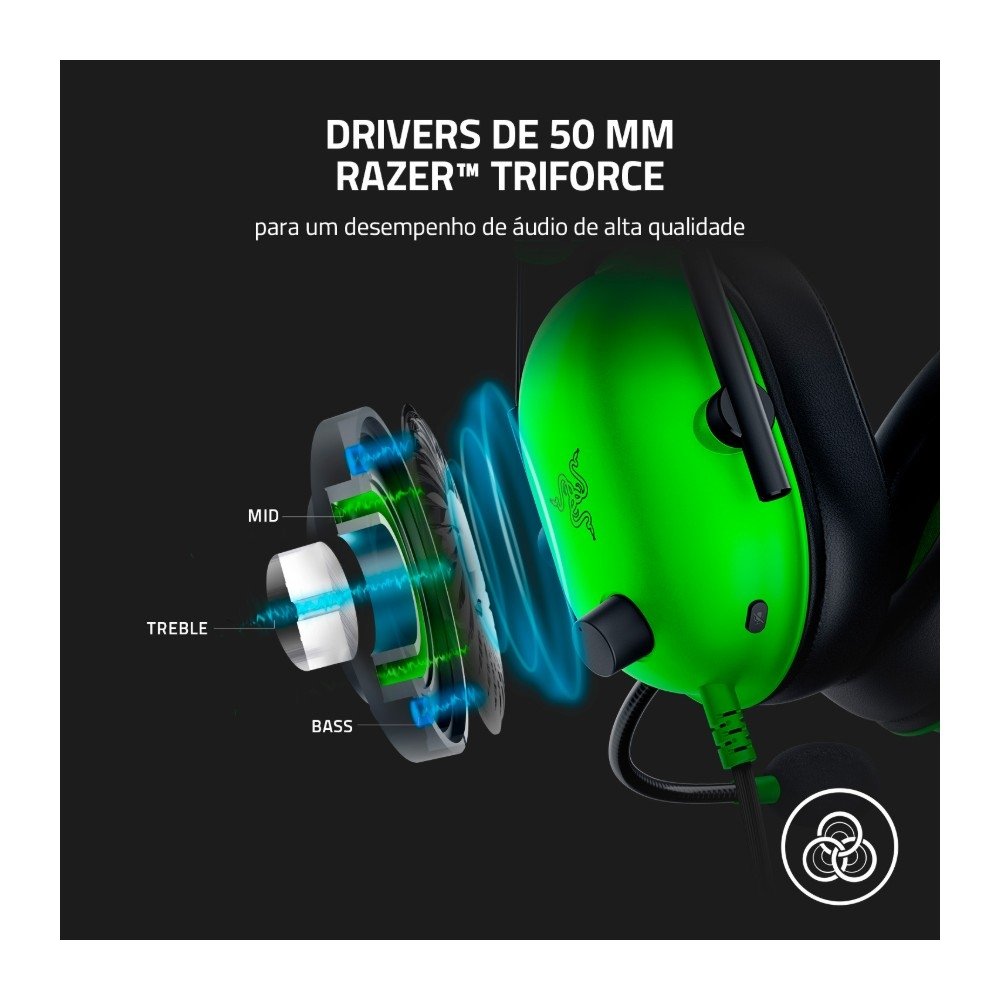 Headset Gamer ( Balão.info) V2 X, Drivers 50mm, Isolamento de Ruído, Surround 7.1, 3.5 mm, Verde - RZ04-( Balão.info - foto 2