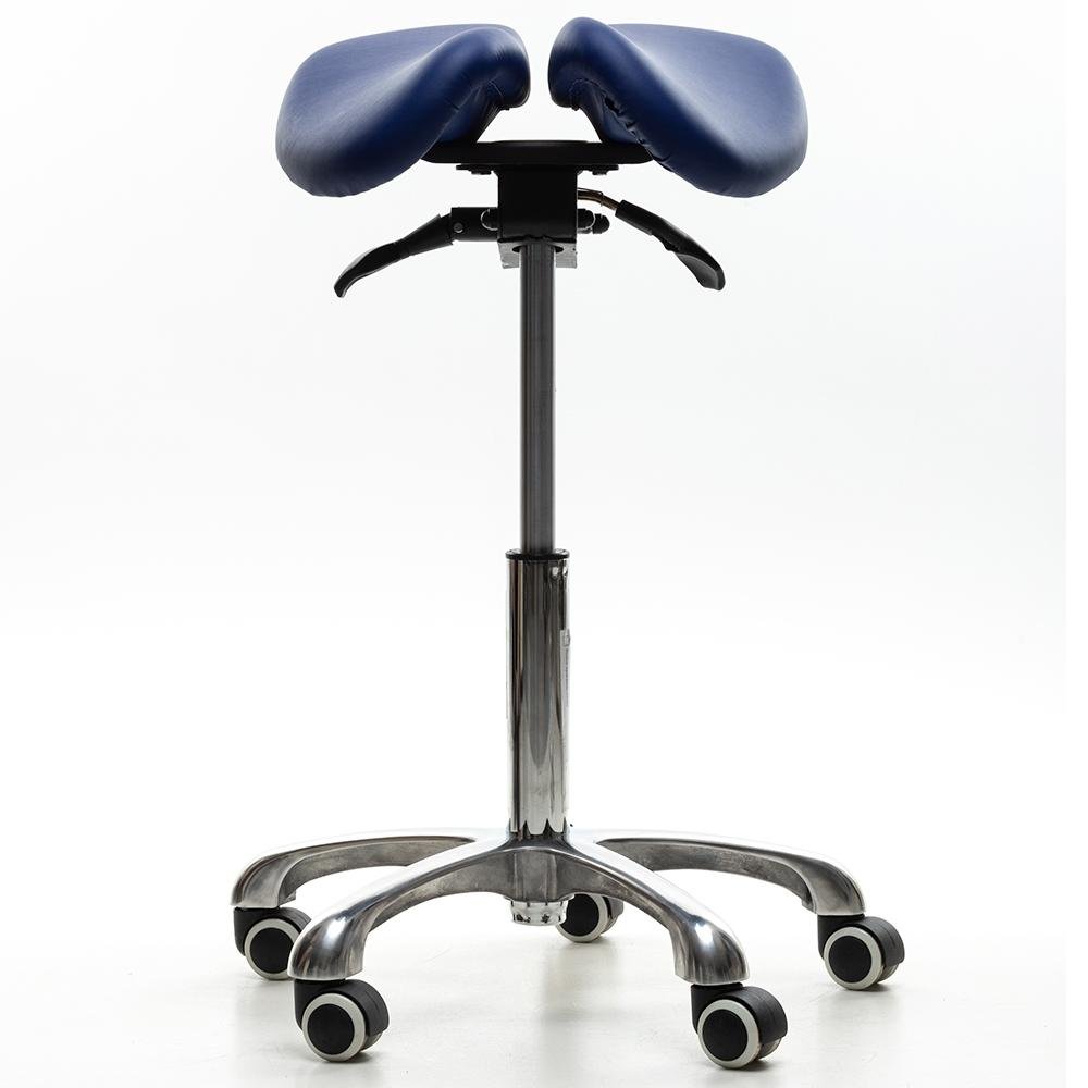 Imagem 2 de 5 do produto Cadeira Mocho Sela Husky Professional 100, Azul - Com Inclinação do Assento, Base em Alumínio, Roda em PU - HTCAB001