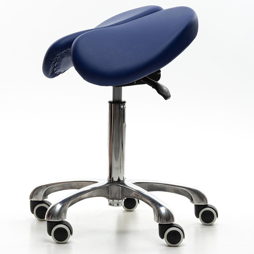 Imagem 3 de 5 do produto Cadeira Mocho Sela Husky Professional 100, Azul - Com Inclinação do Assento, Base em Alumínio, Roda em PU - HTCAB001