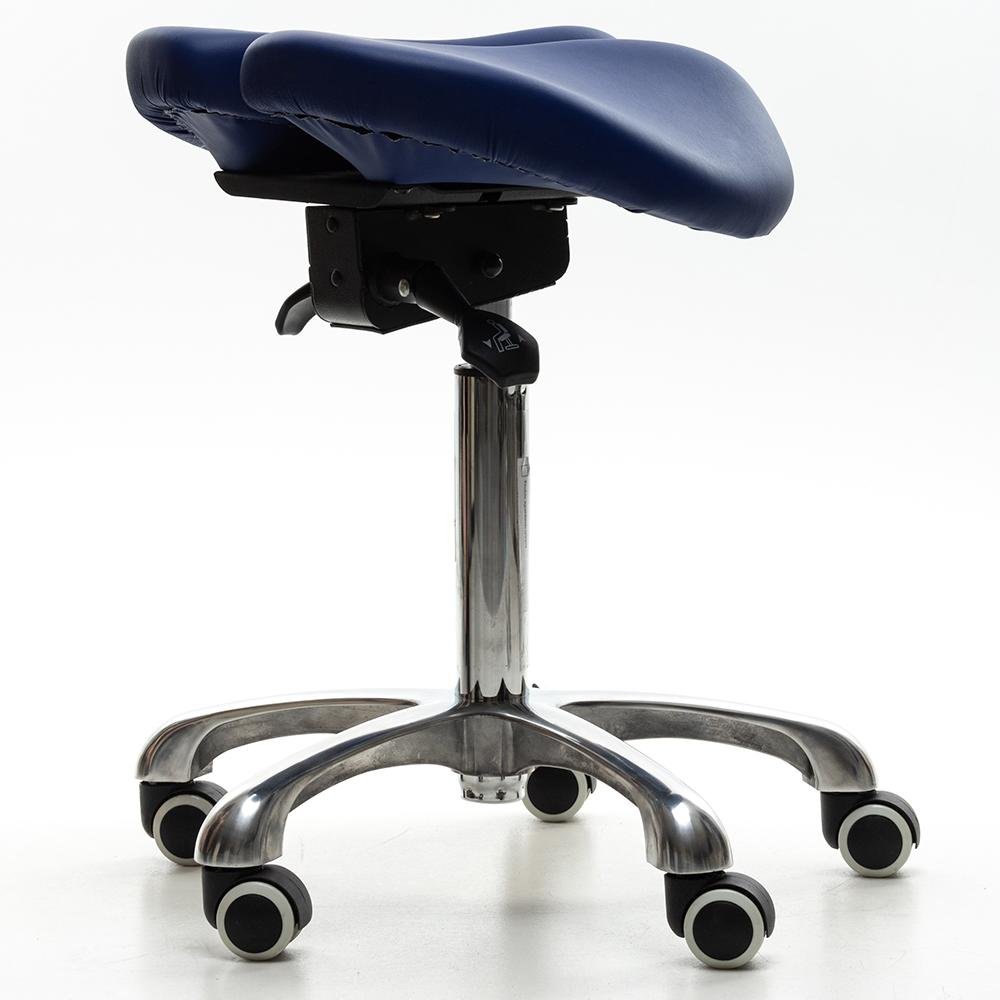 Imagem 4 de 5 do produto Cadeira Mocho Sela Husky Professional 100, Azul - Com Inclinação do Assento, Base em Alumínio, Roda em PU - HTCAB001