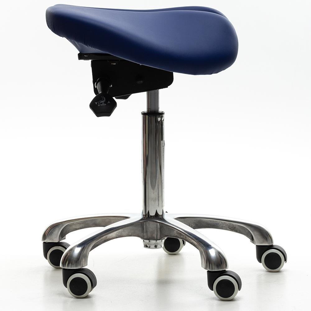 Imagem 5 de 5 do produto Cadeira Mocho Sela Husky Professional 100, Azul - Com Inclinação do Assento, Base em Alumínio, Roda em PU - HTCAB001