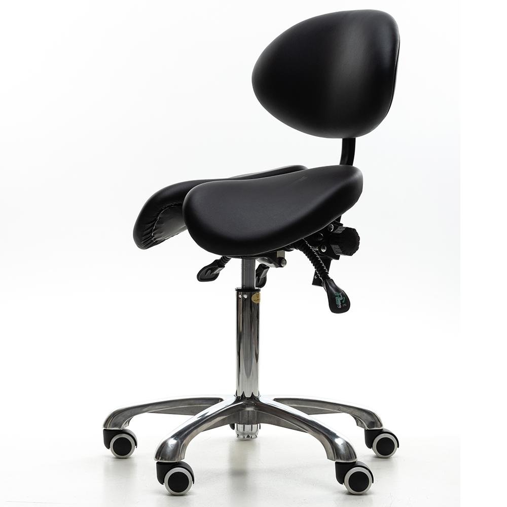 Imagem 2 de 5 do produto Cadeira Mocho Sela com Encosto Husky Professional 300, Preto - Encosto de Costas, Reclinável, Base em Alumínio - HTCAB002