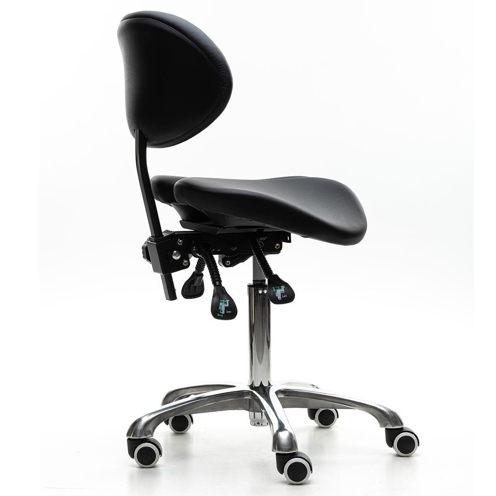 Imagem 5 de 5 do produto Cadeira Mocho Sela com Encosto Husky Professional 300, Preto - Encosto de Costas, Reclinável, Base em Alumínio - HTCAB002