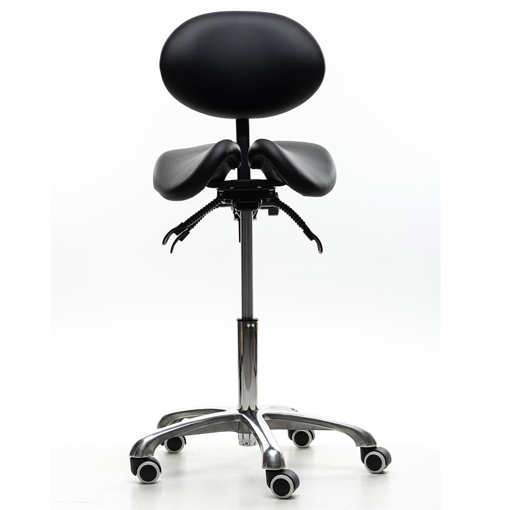 Imagem 3 de 5 do produto Cadeira Mocho Sela com Encosto Husky Professional 300, Preto - Encosto de Costas, Reclinável, Base em Alumínio - HTCAB002