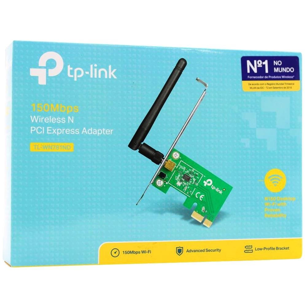 Placa de Rede TP-Link Wireless 150Mbps PCI Express - TL-WN781ND