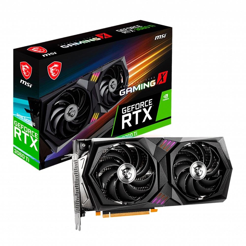 Placa de Vídeo RTX 3060 Ti Gaming X MSI NVIDIA GeForce, 8GB Placa de Vídeo RTX 3060 Ti Gaming X MSI NVIDIA GeForce, 8GB