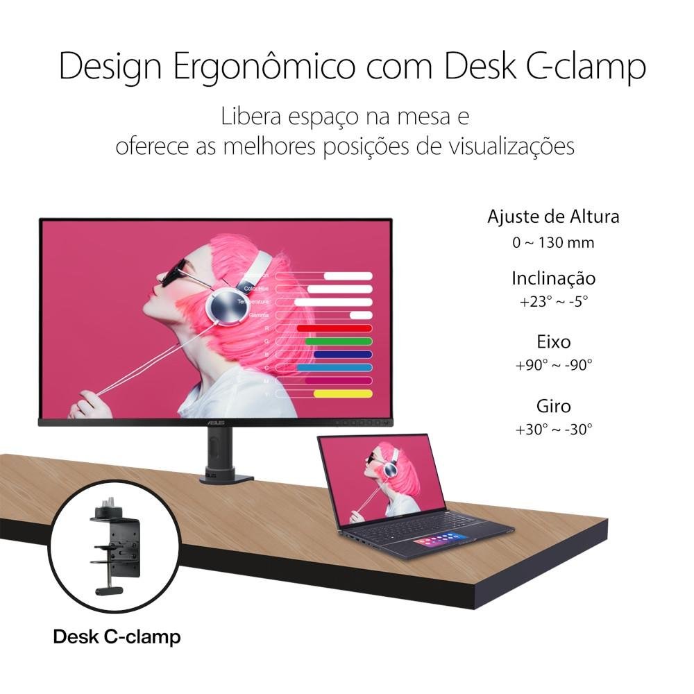 Imagem 5 de 11 do produto Monitor Asus ProArt PA329CV, 32, 4K UHD, 60Hz, 5ms, IPS, HDMI e DisplayPort, Adaptive-Sync, Altura Ajustável, Preto - 90LM06P1-B011X0
