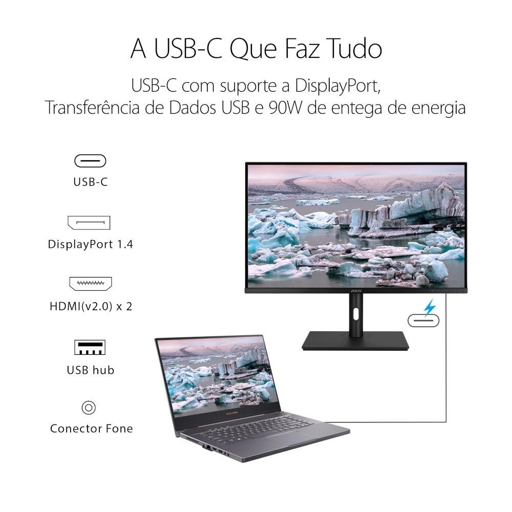 Imagem 3 de 11 do produto Monitor Asus ProArt PA329CV, 32, 4K UHD, 60Hz, 5ms, IPS, HDMI e DisplayPort, Adaptive-Sync, Altura Ajustável, Preto - 90LM06P1-B011X0
