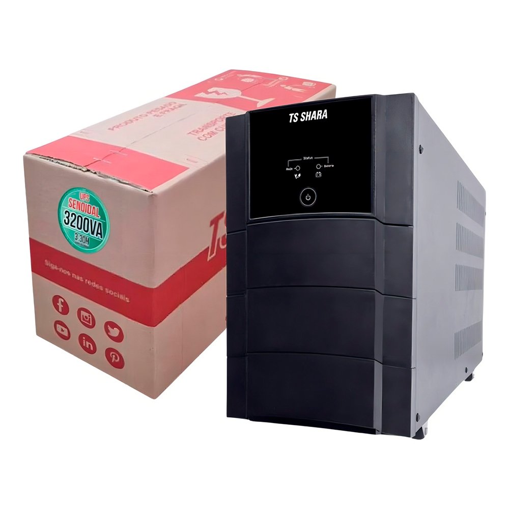 Imagem 4 de 6 do produto Nobreak TS Shara UPS Senoidal Universal, 3200VA, 2 Baterias Internas, Entrada Bivolt Automática, Senoidal, Indicador LED, USB - 4450