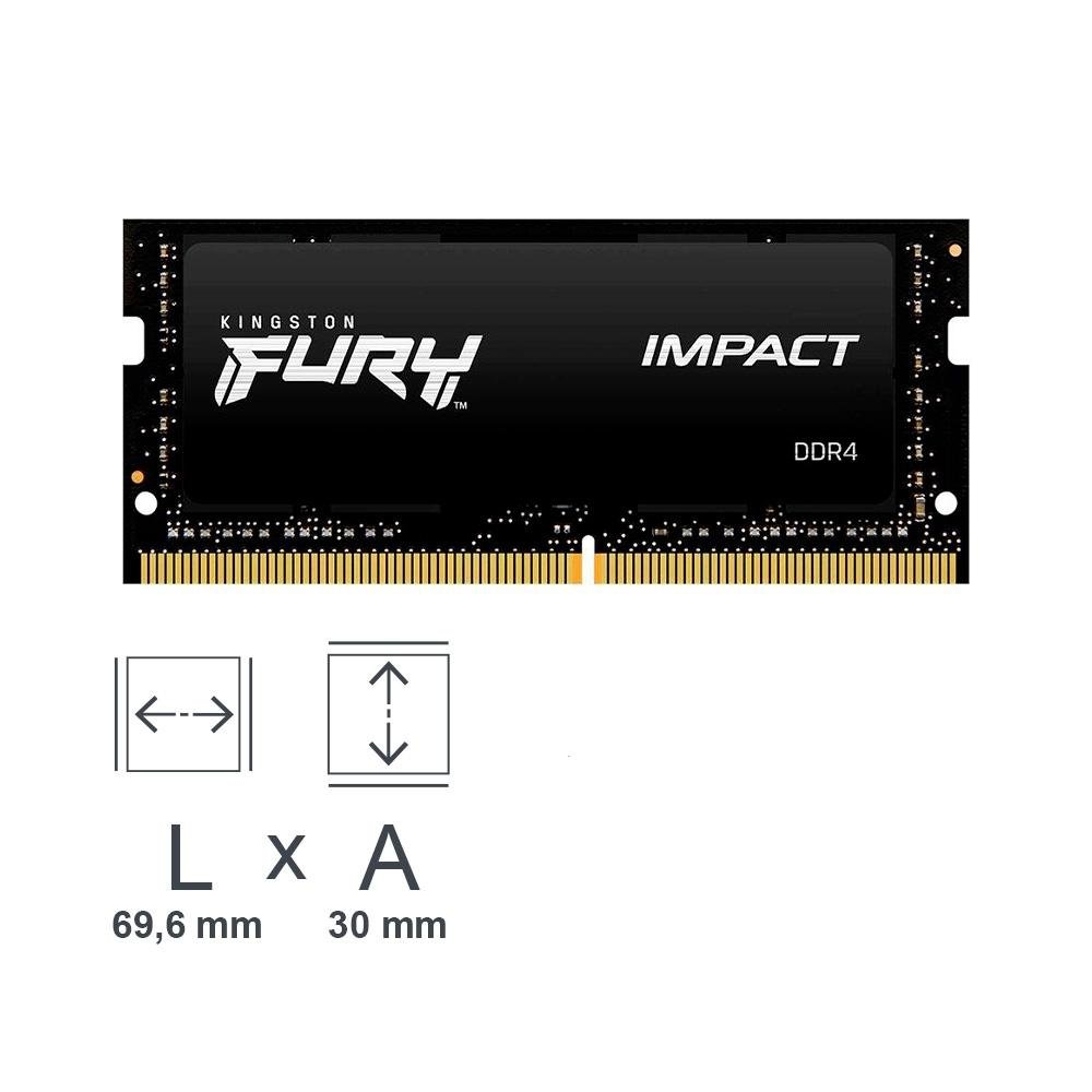 Memória RAM para Notebook Kingston Fury Impact, 16GB, 3200MHz, DDR4, CL20 - KF432S20IB/16 - view 4