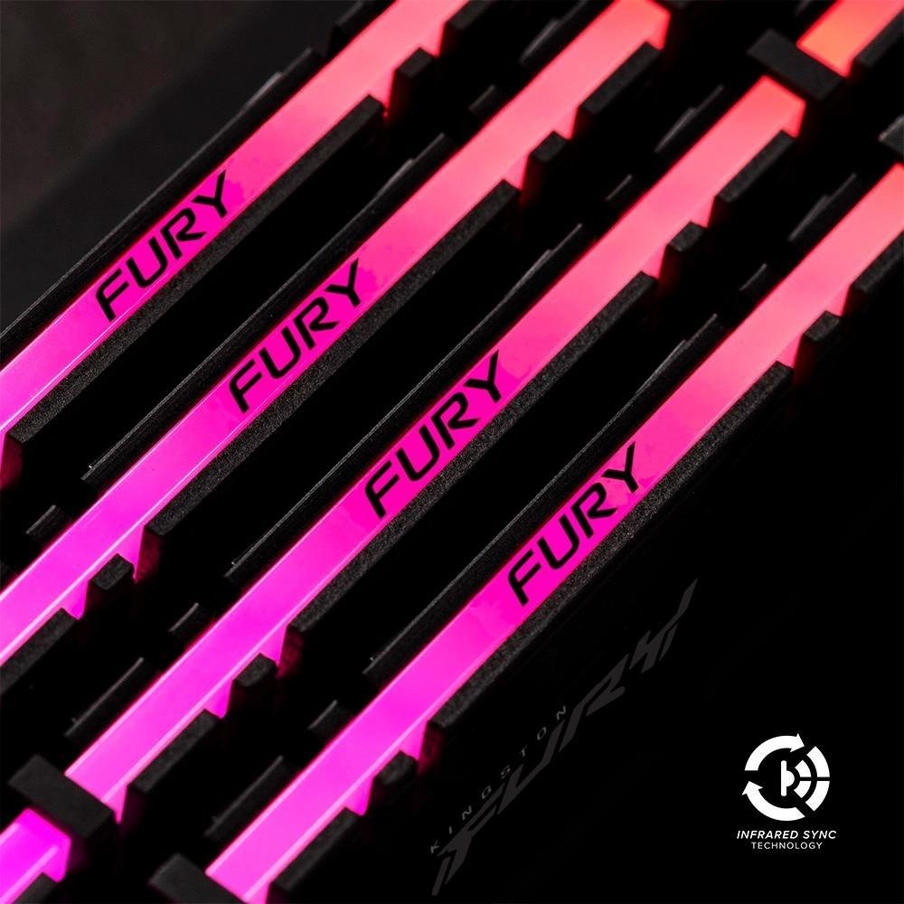 Imagem 5 de 6 do produto Memória RAM Kingston Fury Renegade, RGB, 8GB, 3600MHz, DDR4, CL16, Preto - KF436C16RBA/8
