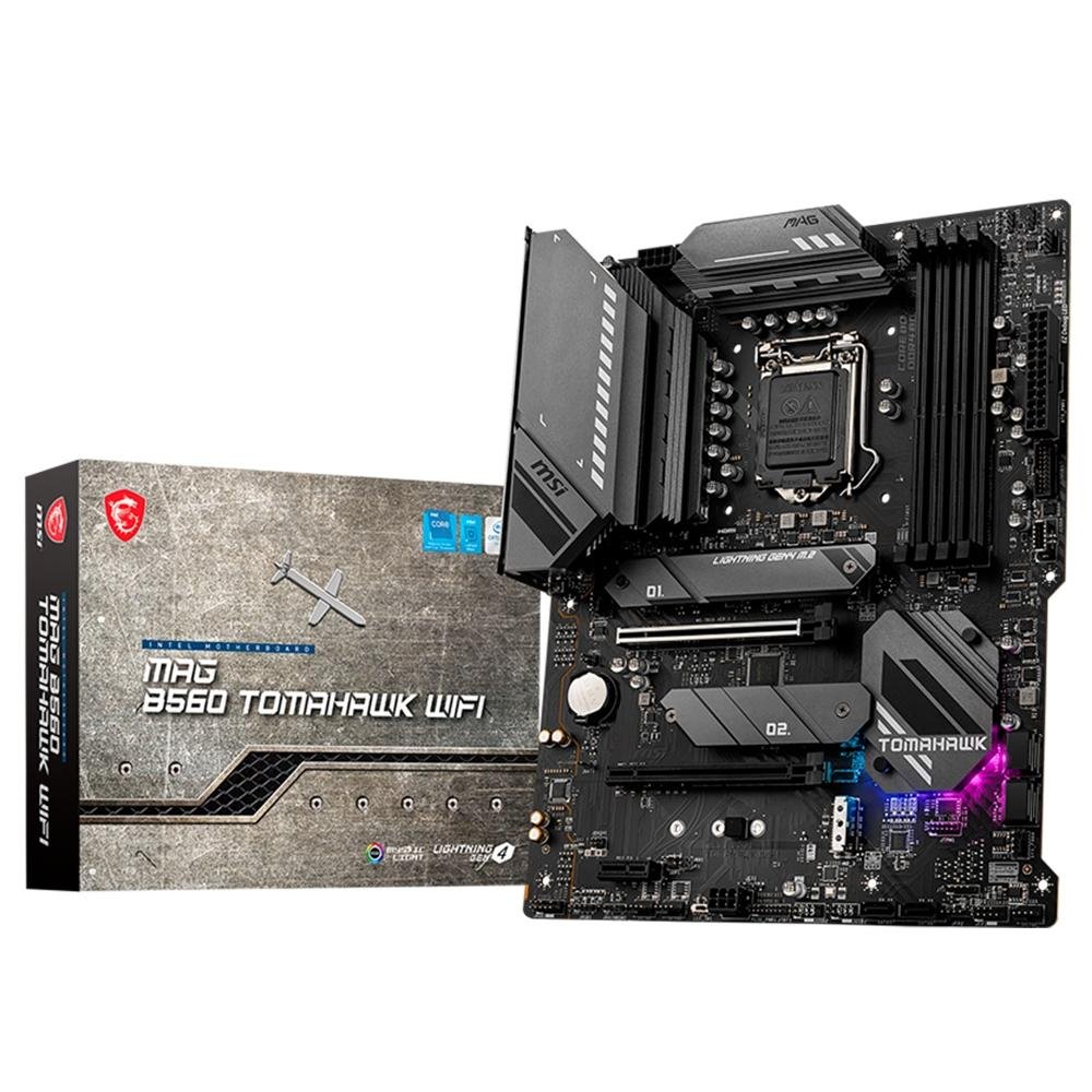 Placa Mãe MSI MAG B560 Tomahawk Wi-Fi, Intel LGA 1200, ATX, DDR