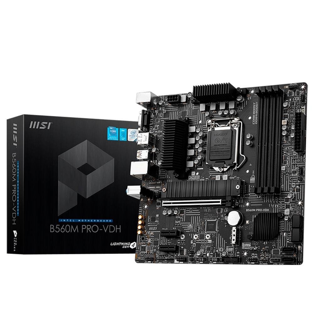 MSI B560M PRO-VDH Wi-Fi デスクトップPC Placa Mãe MSI B560M PRO-VDH, Intel LGA 1200, MATX, DDR4 | KaBuM!