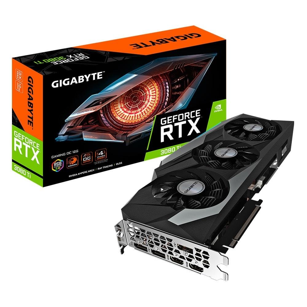 Placa de Vídeo Gigabyte NVIDIA GeForce RTX 3080 Ti Gaming, RGB, 12GB GDDR6X, 19000MHz, DLSS, Ray Tracing - GV-N308TGAMING OC-12GD
