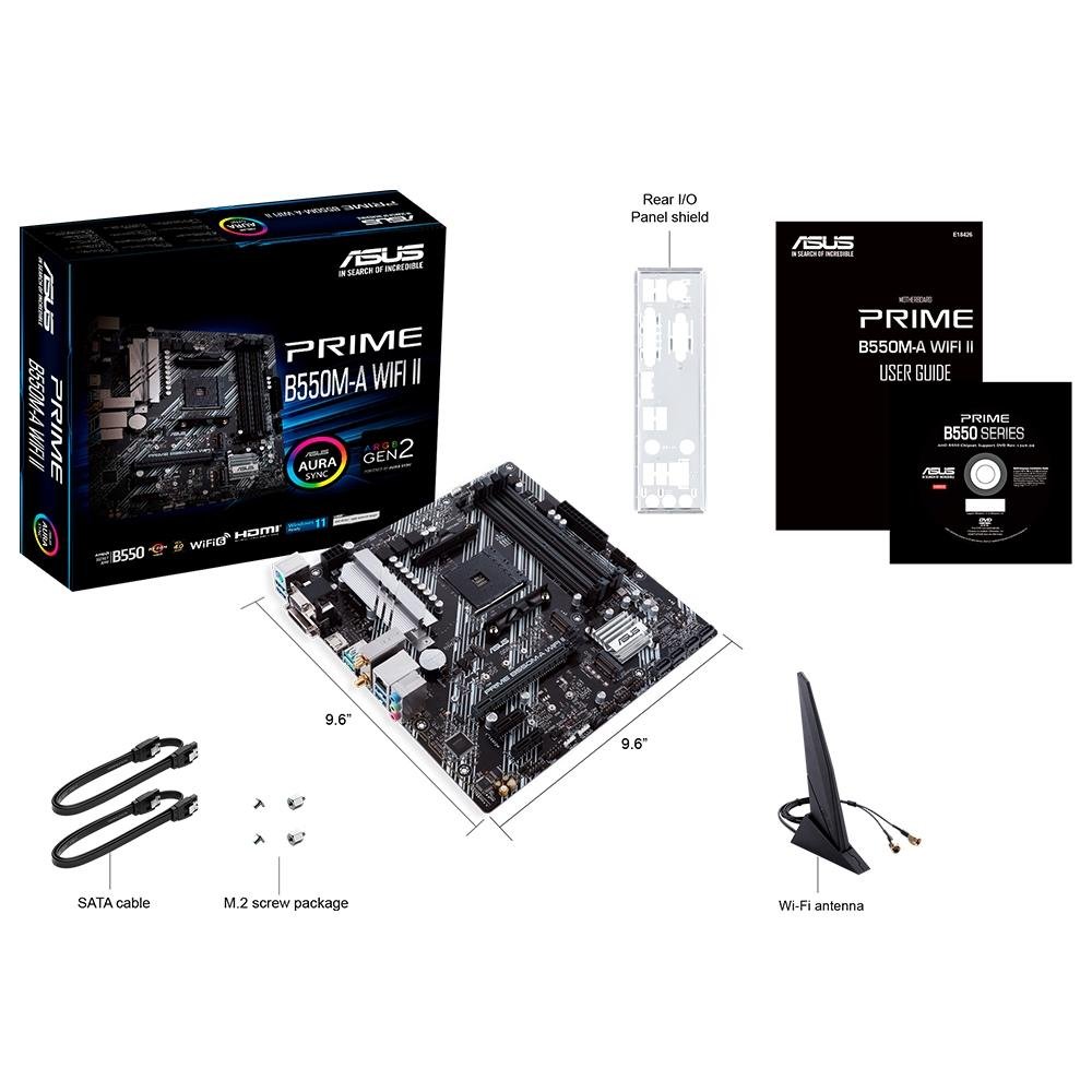 Imagem 6 de 6 do produto Placa Mãe Asus Prime B550M-A, Wi-Fi II - 90MB19X0-M0EAY0