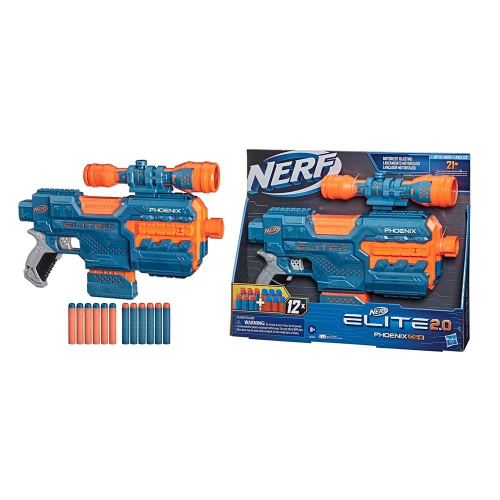 Lança Dardos Hasbro Nerf Elite 2.0 Phoenix CS-6, Motorizado e Clip