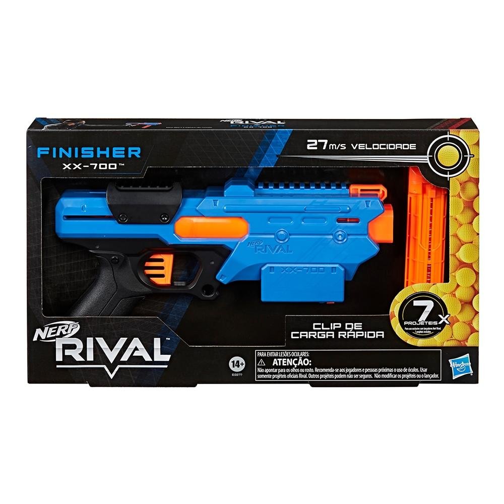 Lança Dardos Hasbro Nerf Rival Finisher XX-700 Equipe Azul, com