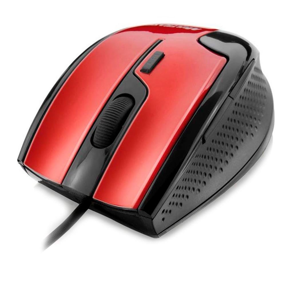 Mouse Multilaser USB Preto e Vermelho - MO149