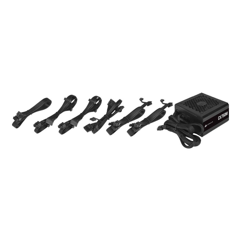 Imagem 8 de 8 do produto Fonte Corsair CX750M, 750W, 80 Plus Bronze, Semi Modular, PFC Ativo, Com Cabo, Preto - CP-9020222-BR