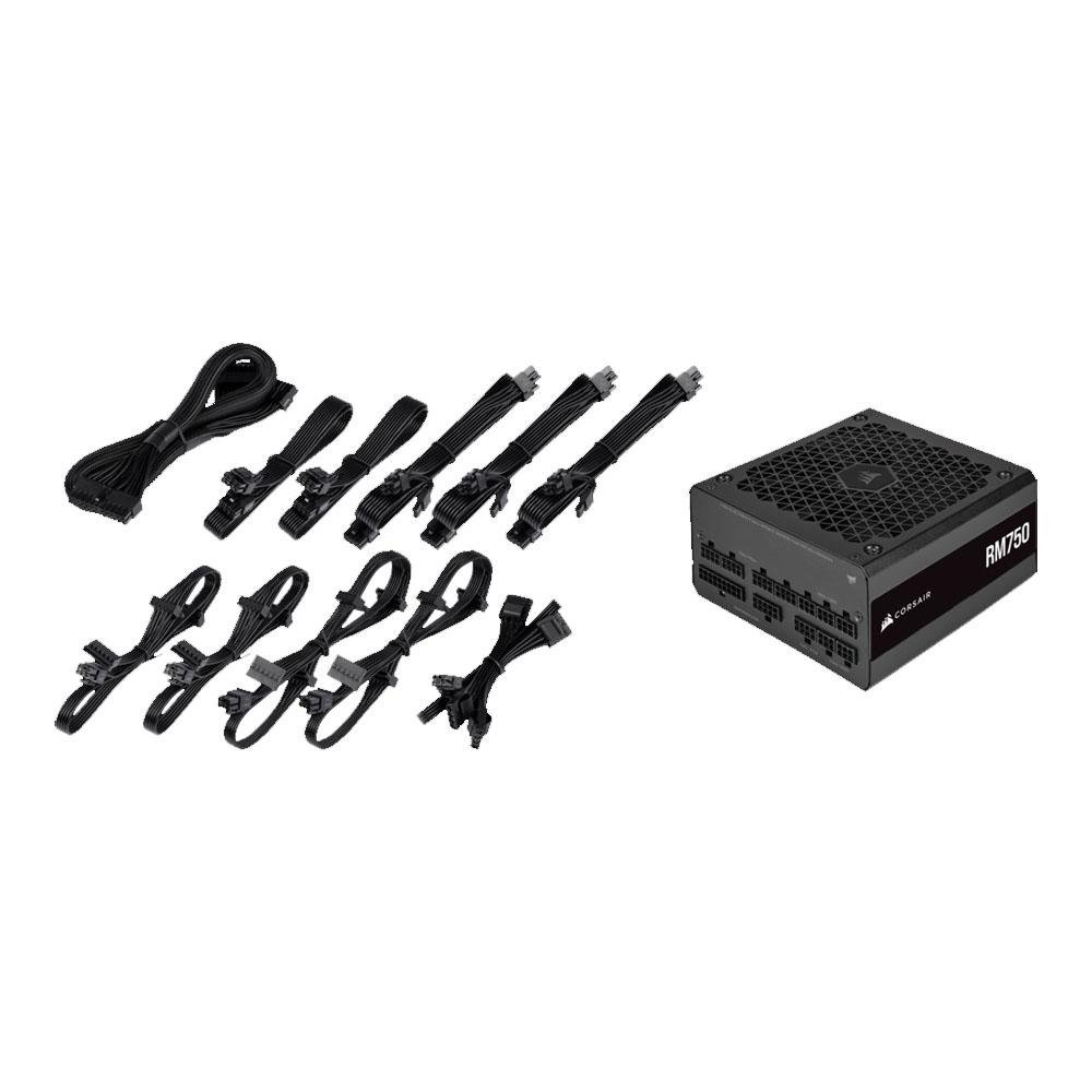 Imagem 6 de 6 do produto Fonte Corsair RM750, 750W, 80 Plus Gold, Modular, Preto - CP-9020234-WW