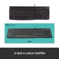 Teclado com fio USB Logitech K120 Resistente à Respingos e Layout ABNT2 -920-004423