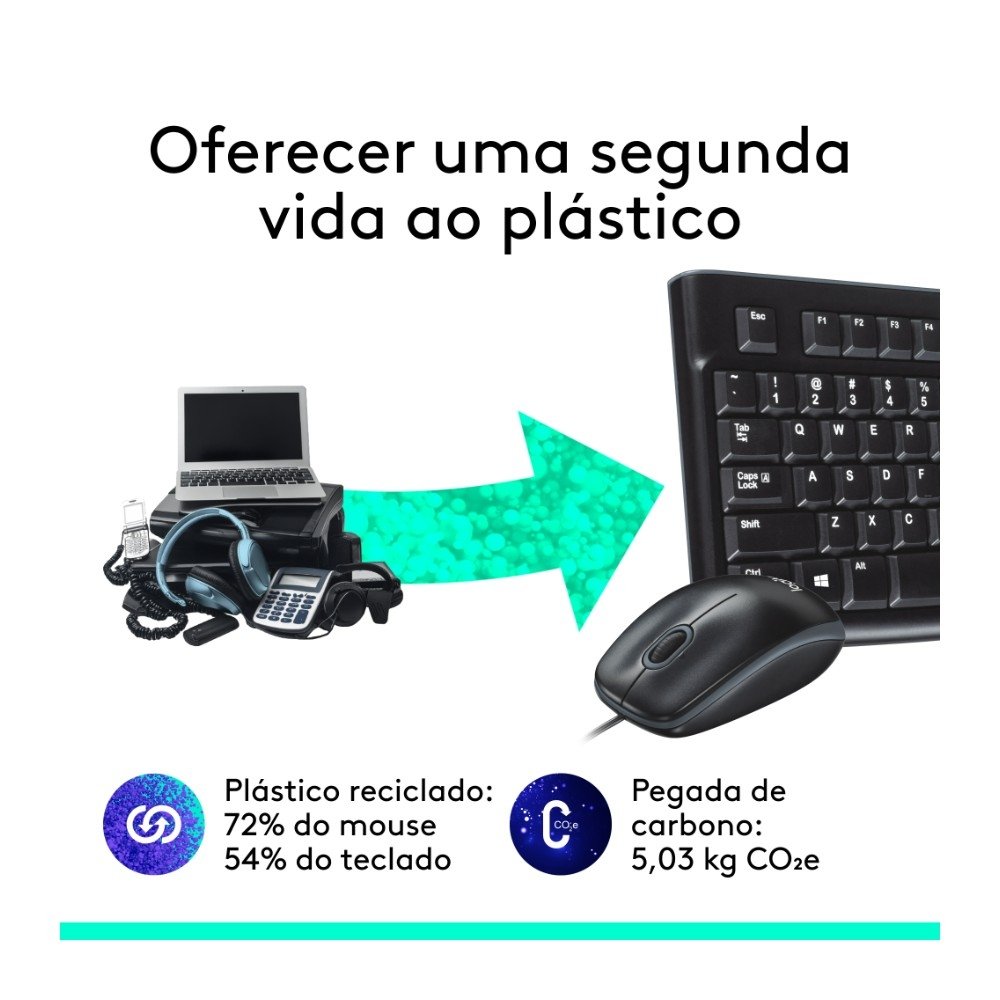 Combo Teclado e Mouse com fio USB ( Balão.info) MK120 com Design Confortável, Durável e Resistente à Respingos e Layout ( Balão.info) - 920-( Balão.info - foto 5