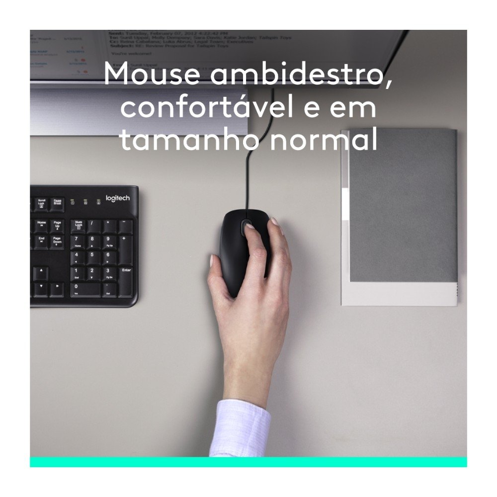 Combo Teclado e Mouse com fio USB ( Balão.info) MK120 com Design Confortável, Durável e Resistente à Respingos e Layout ( Balão.info) - 920-( Balão.info - foto 3