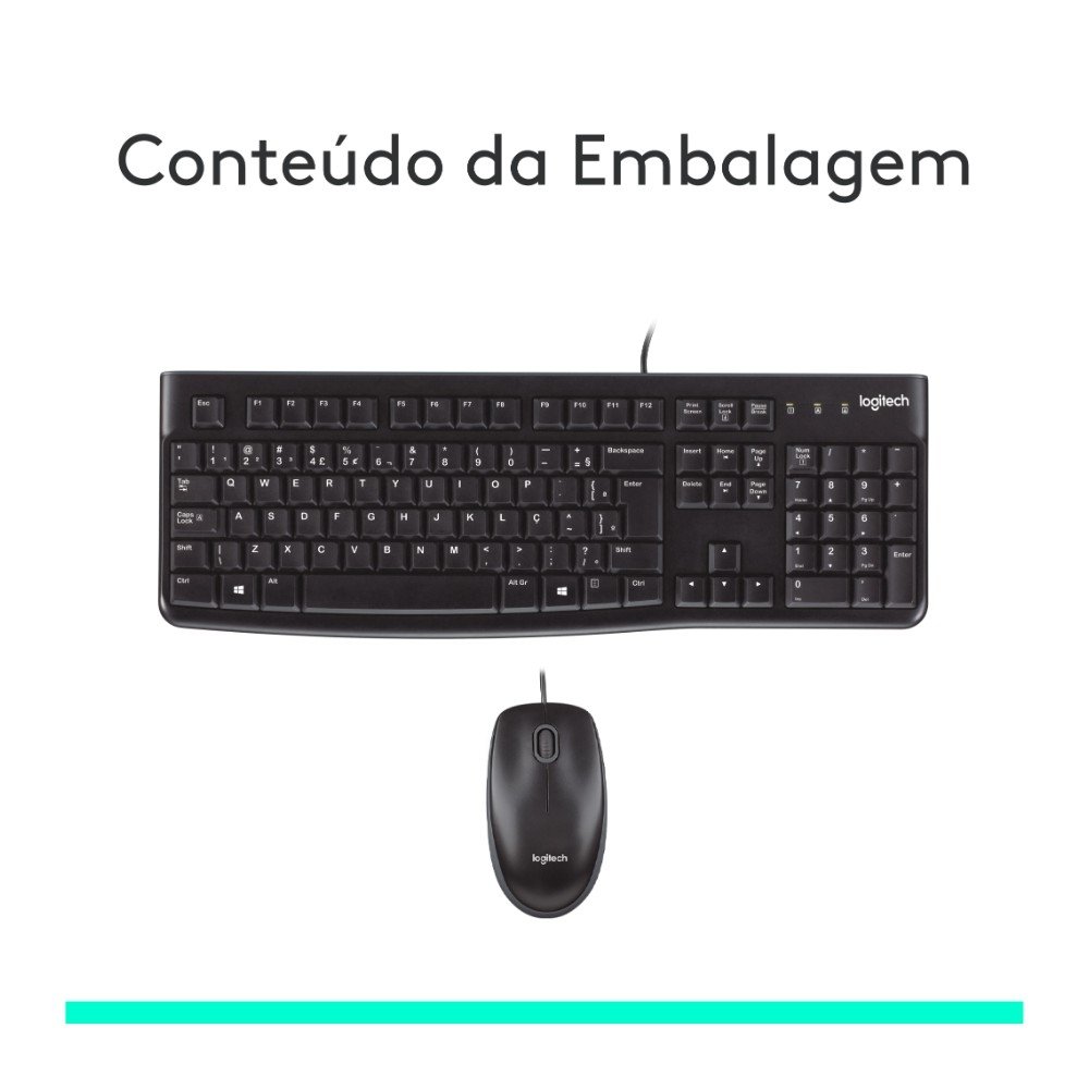Combo Teclado e Mouse com fio USB ( Balão.info) MK120 com Design Confortável, Durável e Resistente à Respingos e Layout ( Balão.info) - 920-( Balão.info - foto 8