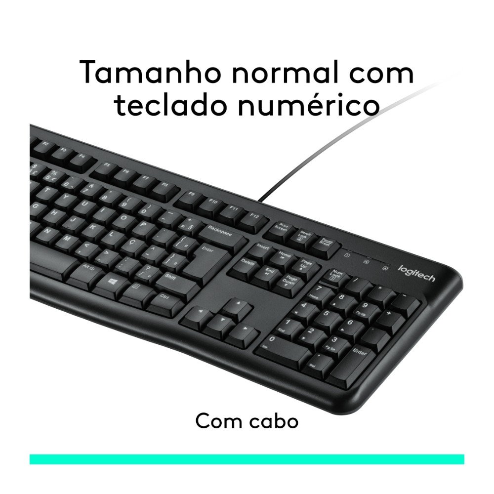 Combo Teclado e Mouse com fio USB ( Balão.info) MK120 com Design Confortável, Durável e Resistente à Respingos e Layout ( Balão.info) - 920-( Balão.info - foto 4