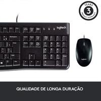 Combo Teclado e Mouse com fio USB Logitech MK120 com Design Confortável, Durável e Resistente à Respingos e Layout ABNT2 - 920-004429