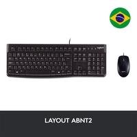 Combo Teclado e Mouse com fio USB Logitech MK120 com Design Confortável, Durável e Resistente à Respingos e Layout ABNT2 - 920-004429