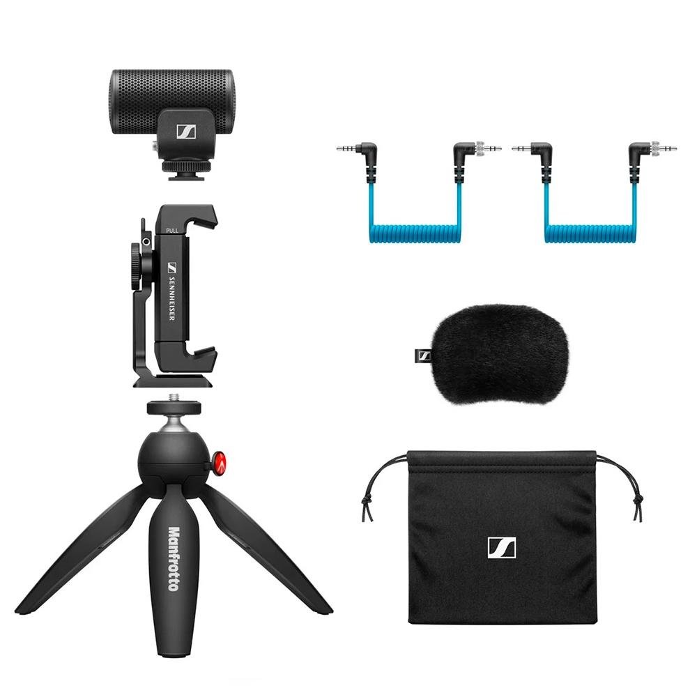 Microfone Supercardioide Sennheiser, Compacto, Direcional, Kit Mobile MKE 200: Clip para Smartphone + Mini Tripé, Preto - ( Balão.info - foto 2
