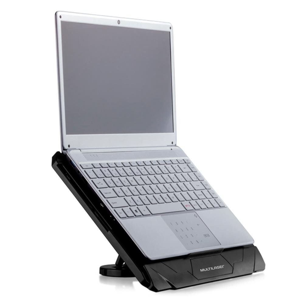 Imagem 4 de 5 do produto Base com Cooler para Notebook Multi, até 17", com Base Giratória 360° e Ajuste de Altura, Preto - AC382